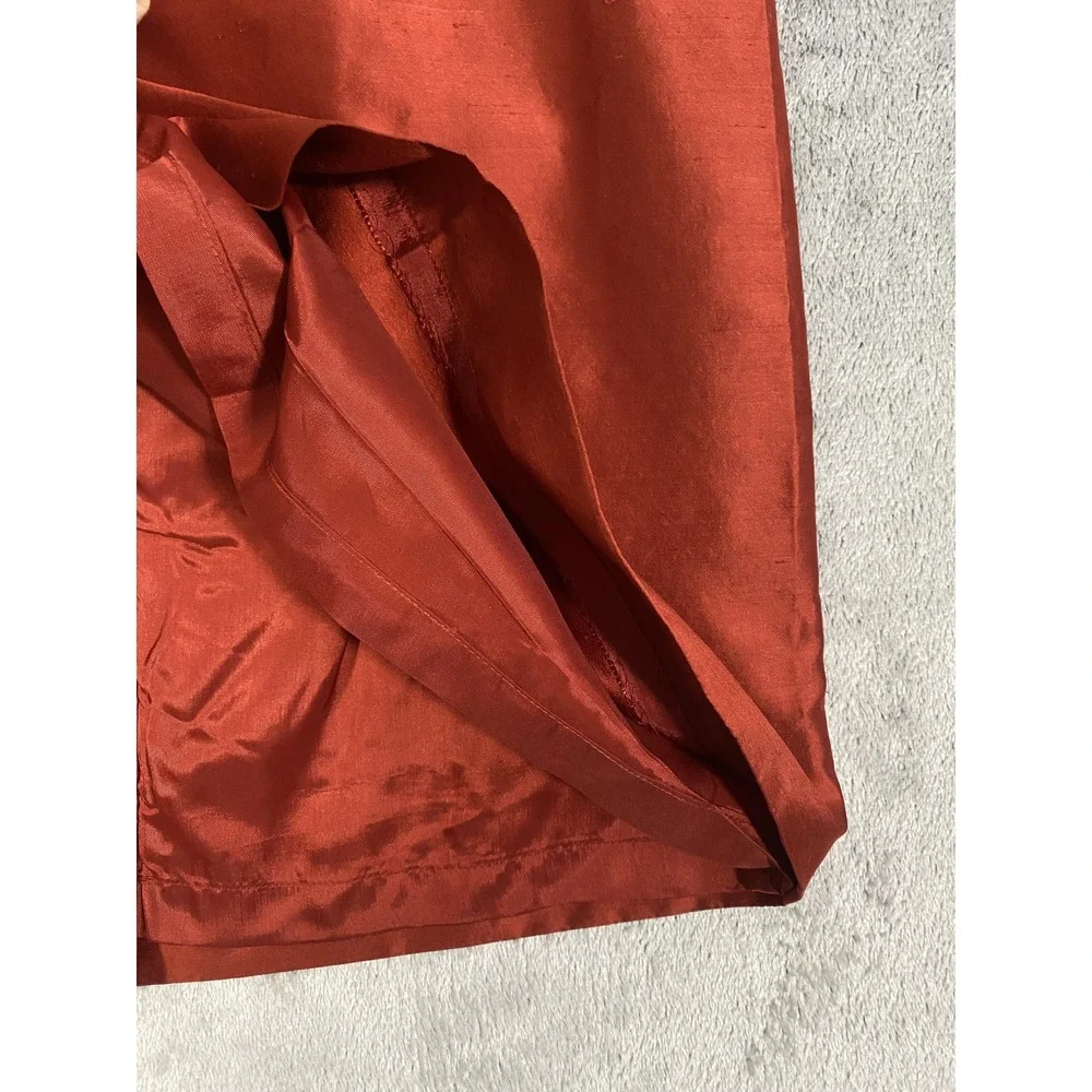 Dana Buchman Skirt Womens 10 Petite Paprika Silk Pencil Vent Lined Career‎ NWT
